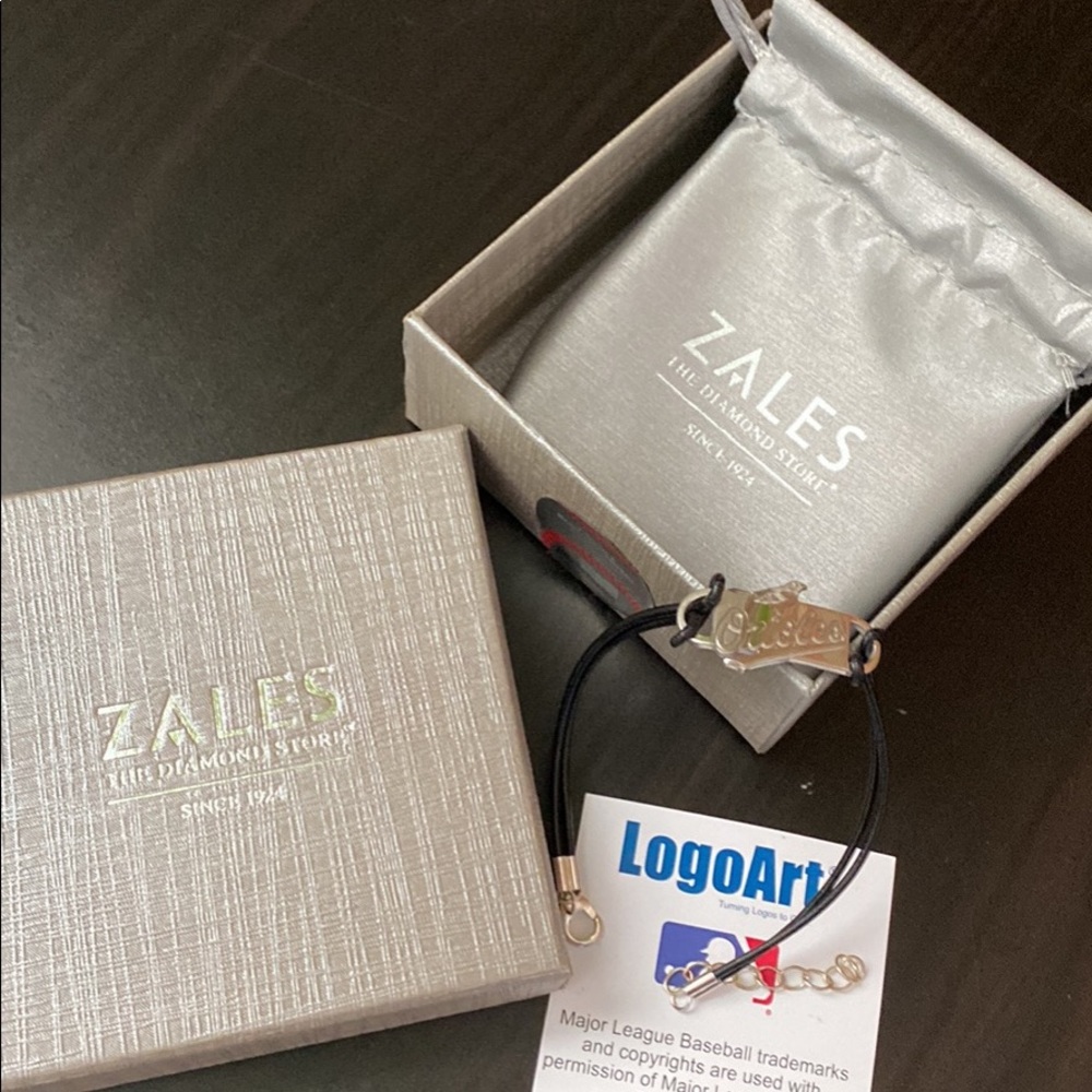 Official Orioles MLB leather and silver bracelet by Zales